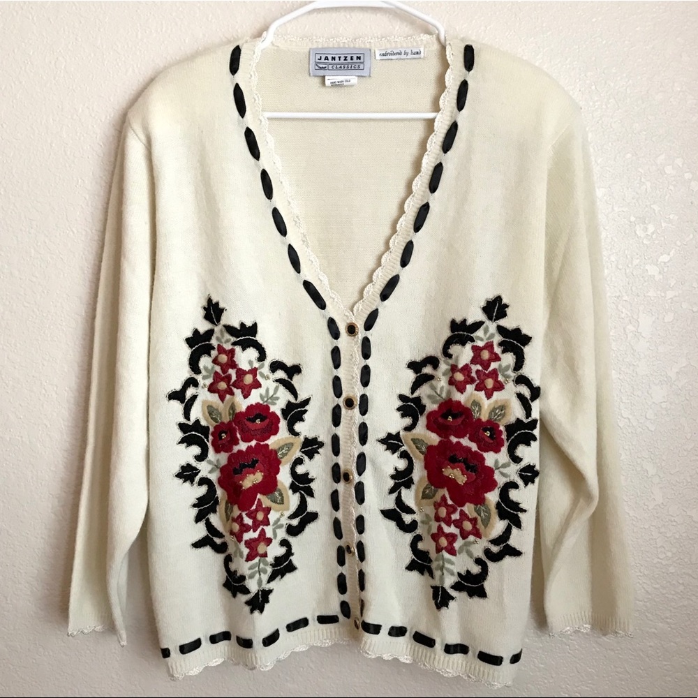 Vintage Hand Embroidered Sweater.